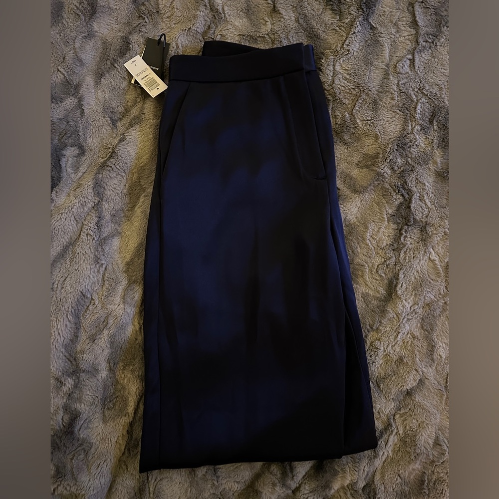 Aritzia navy satin trouser